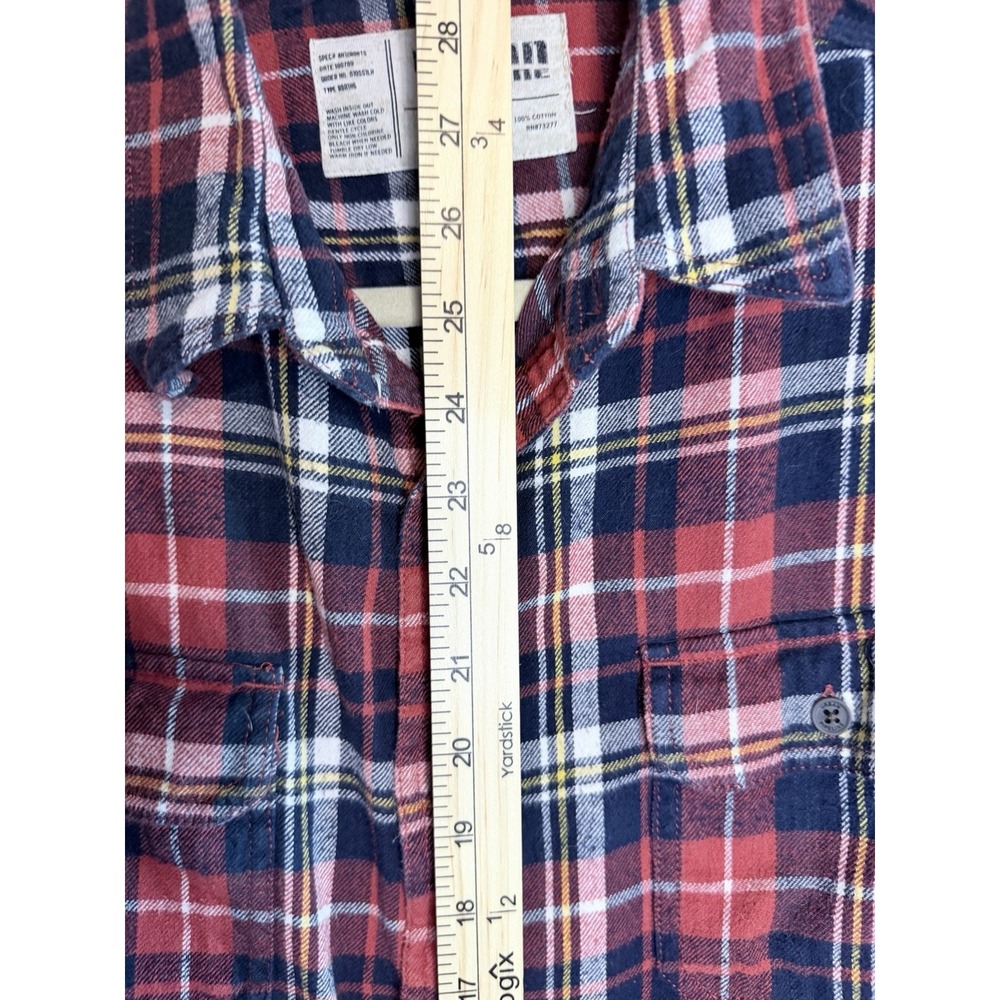 Urban Pipeline Shirt Mens Large Red Plaid Button Down Cotton Flannel Casual - Picture 5 of 11